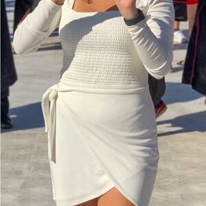 Lovers + Friends Gray Asymmetrical Wrap Dress